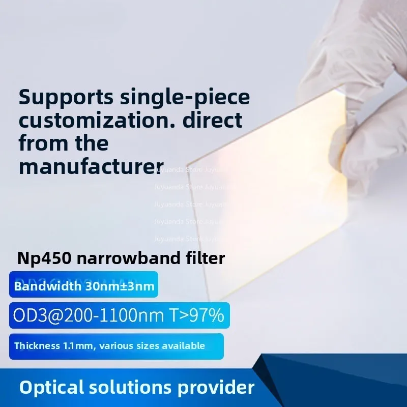 NP450nm Bandwidth 30 Narrow Band Filter OD3 Blue Light Transmission, Thickness 1.1mm Various Sizes