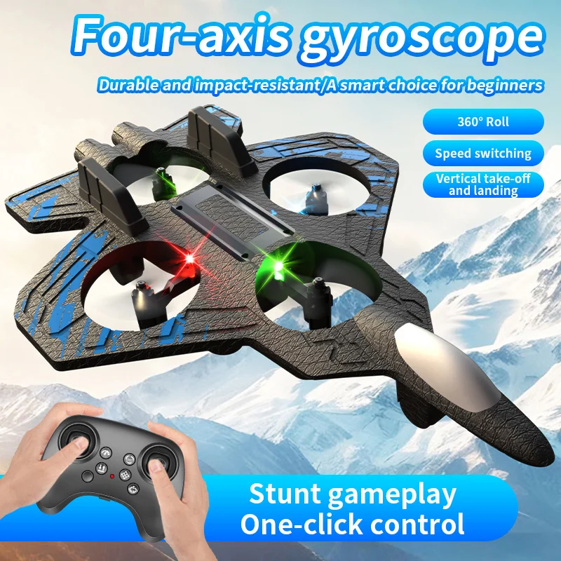H22 Quadcopter with Long Flight Time Auto Height Hold One Key Takeoff/Landing Durable Design LED Lights Outdoor Flight Toy Gift
