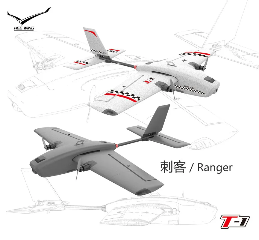 Hee Wing T-1 Ranger KIT 730mm Wingspan Fpv Fixed Wing Glider 25km/h Powerful Twin Motor RC Airplanes Quick disassembly Design