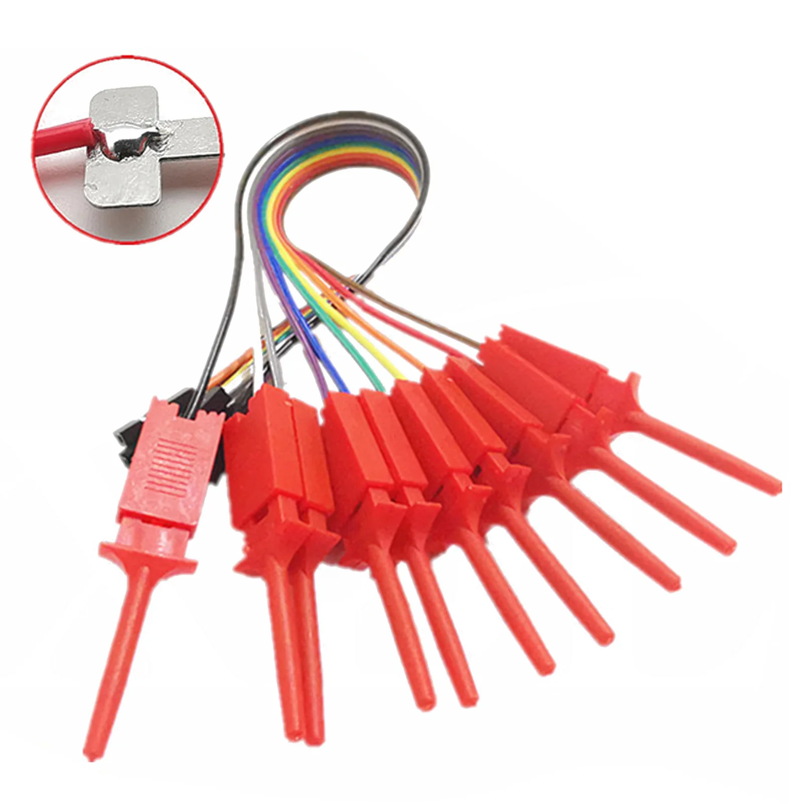 10PIN Hook Clip Line Kit High Efficiency Logic Analyzer Cable Gripper Probe Test 20cm Length USB Logic Analyser Parts