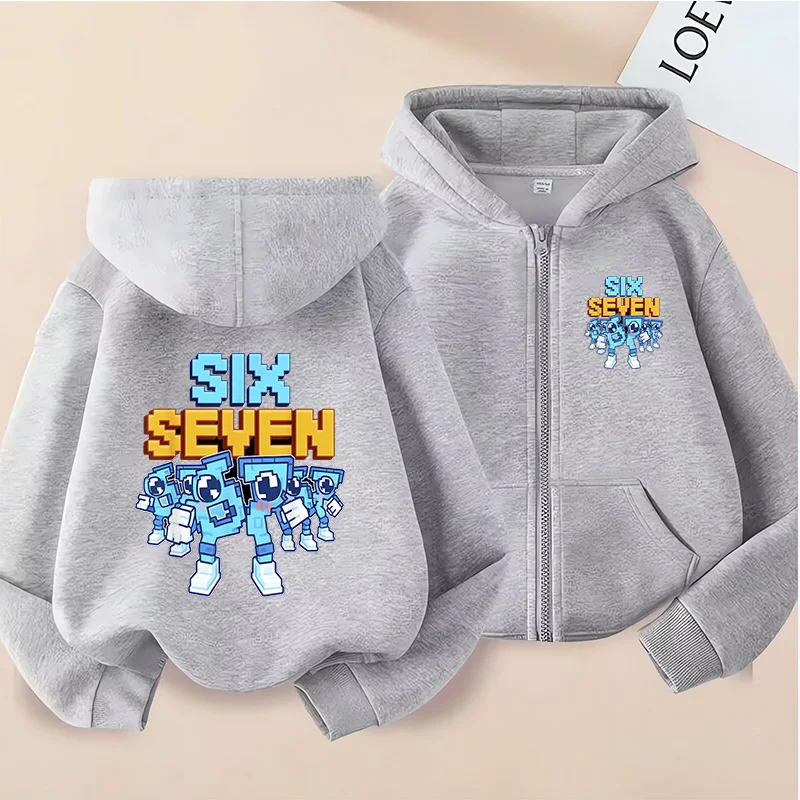 Hot Six Seven Zip Up Felpe con cappuccio per bambini Divertenti 67 Brainrot Felpe Vestiti Kid Girl Boy Zipper Felpa con cappuccio Baby Casual Fashion Tops