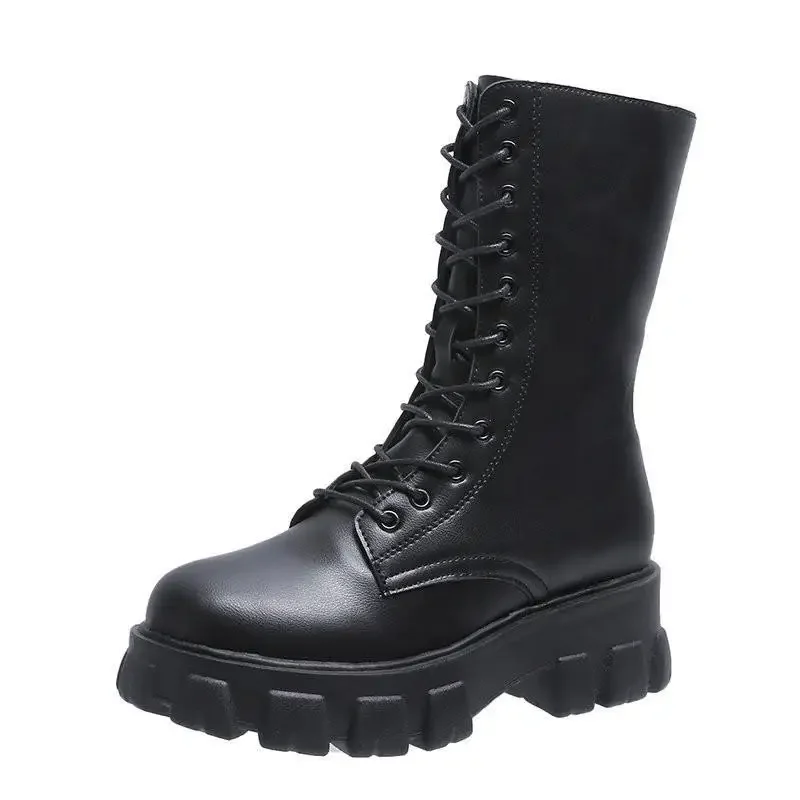 Winter New Women Casual Boots Fashion Warm Boots Top Quality Pu Leather Platform Military Boots Size 35-43 Women