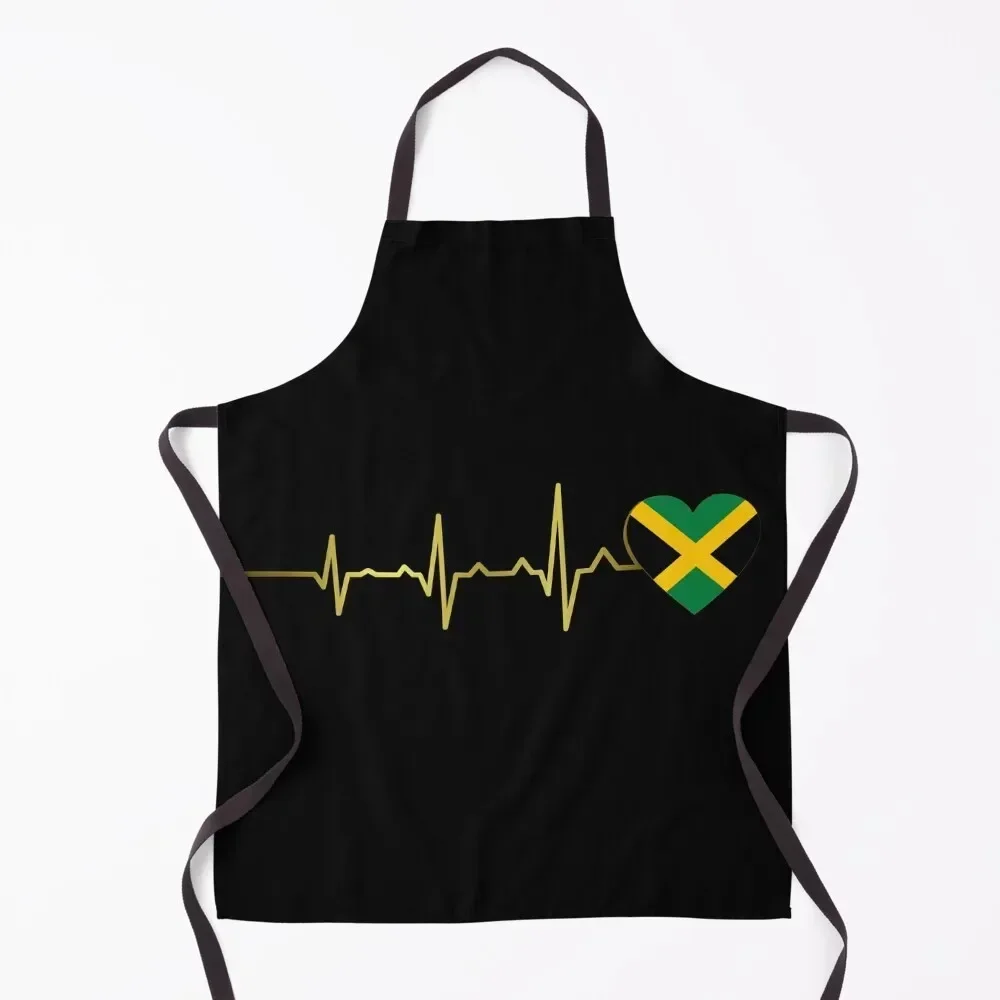 

Jamaican Flag Heat Beat Apron Home Supplies barber uniform Cute Kitchen Apron