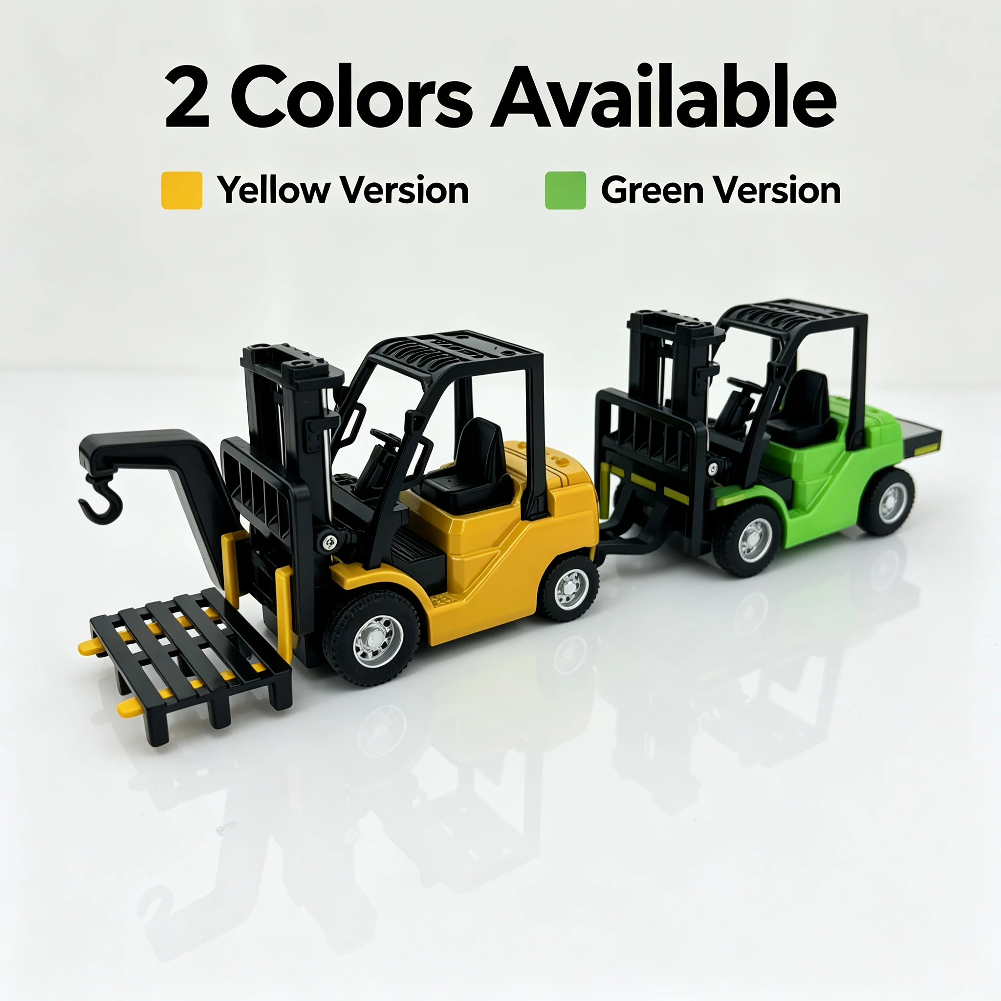 1:64 Mini RC Alloy Forklift Remote Control Engineering Car, Replaceable Pallet Hook, APP & Controller Dual Control Children Toy