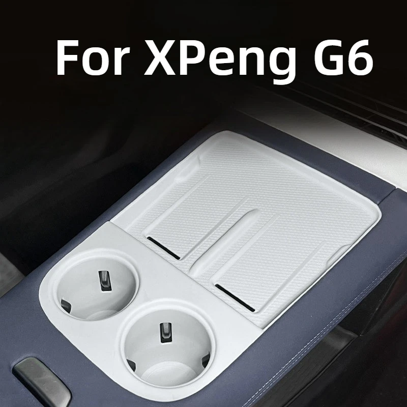 Fit For XPeng G6 2025 Car Wireless Charging Pad Silicone Pad Center Console Cup Holder Protector Modification