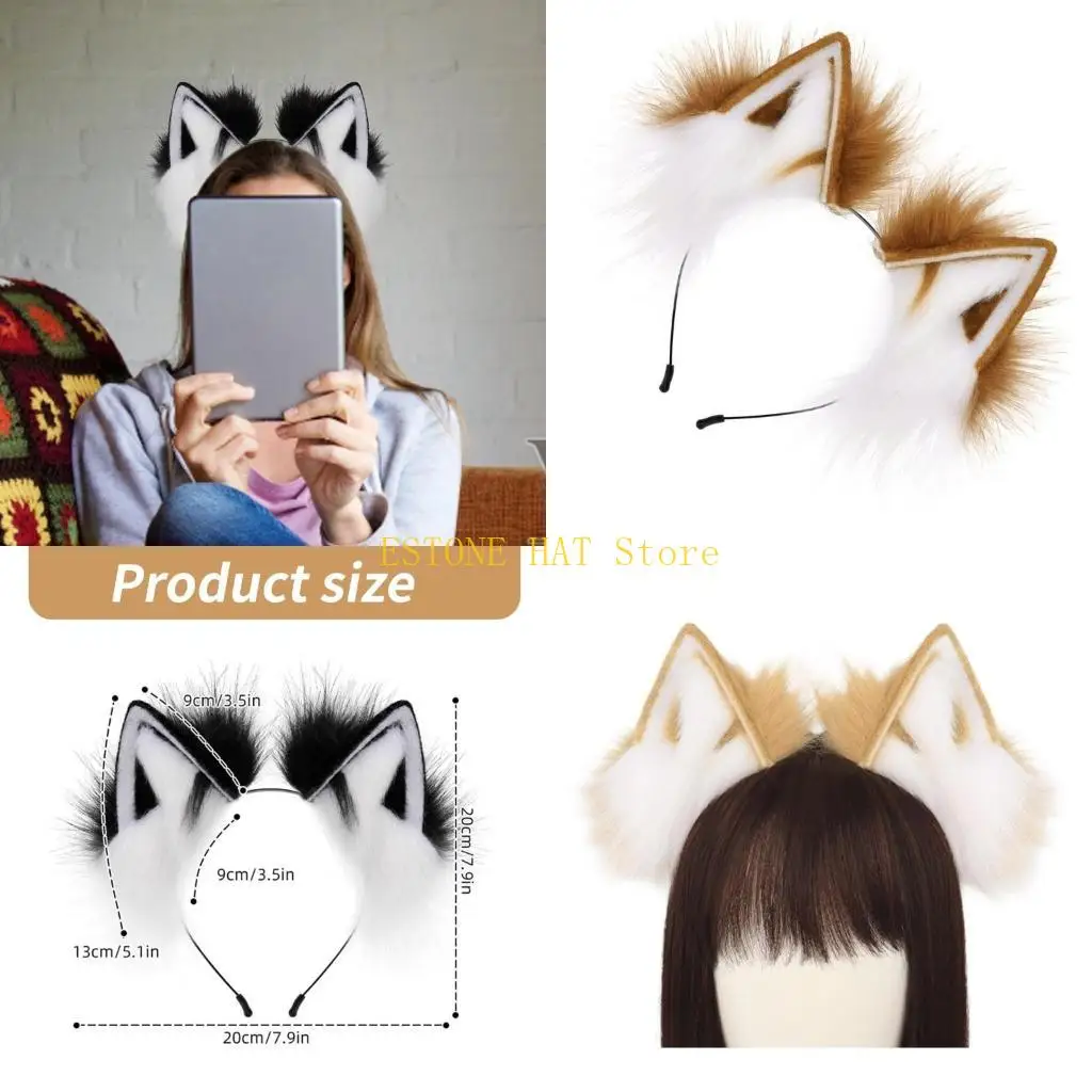 

49MF SPA Shower Headbands Foxes Ear Hair Hoop Party Headpiece Cosplay Tool