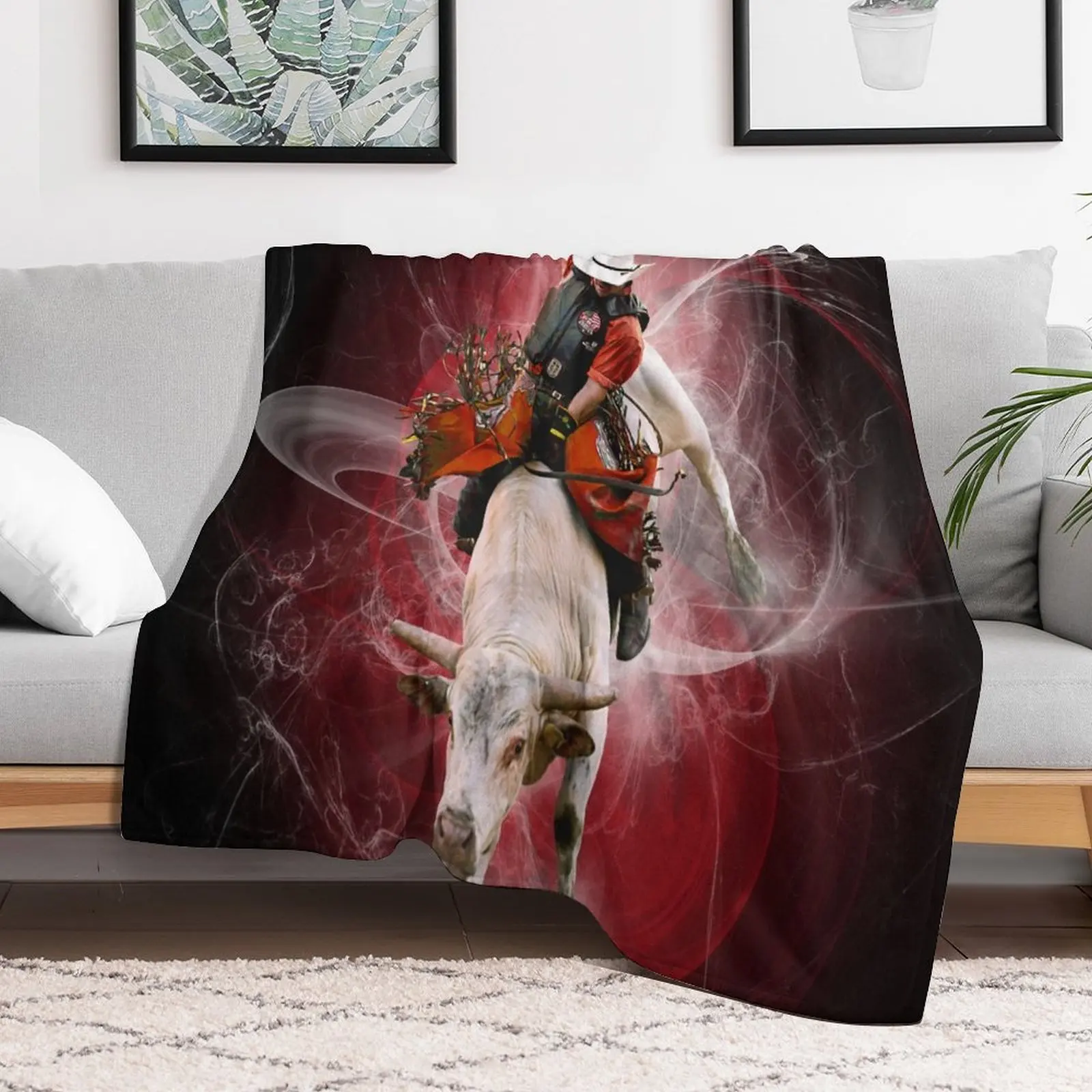 

Bull Rider in Red Throw Blanket warm for winter Softest wednesday for winter Blankets