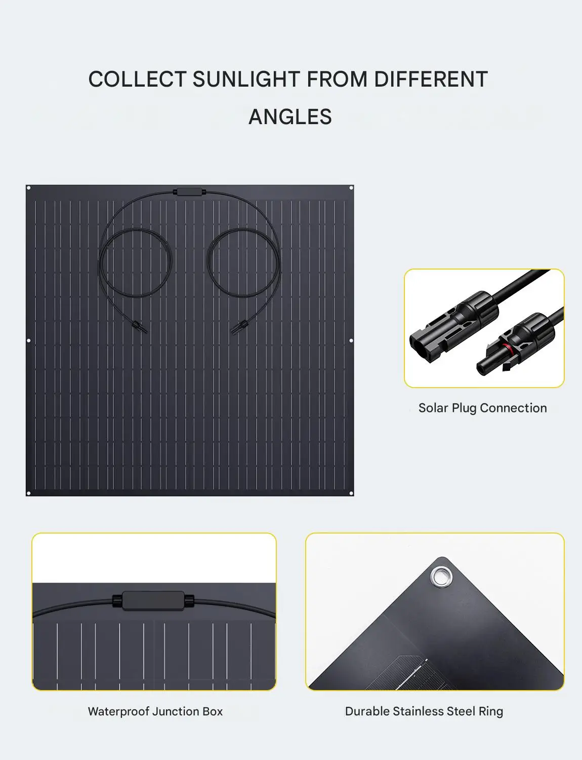 محطة طاقة للشرفة بقدرة 960 وات (4 × 240 وات، لوحات مرنة + عاكس WiFi 800 وات)، التوصيل والتشغيل، IP67، للشرفة المنزلية/RV/القارب