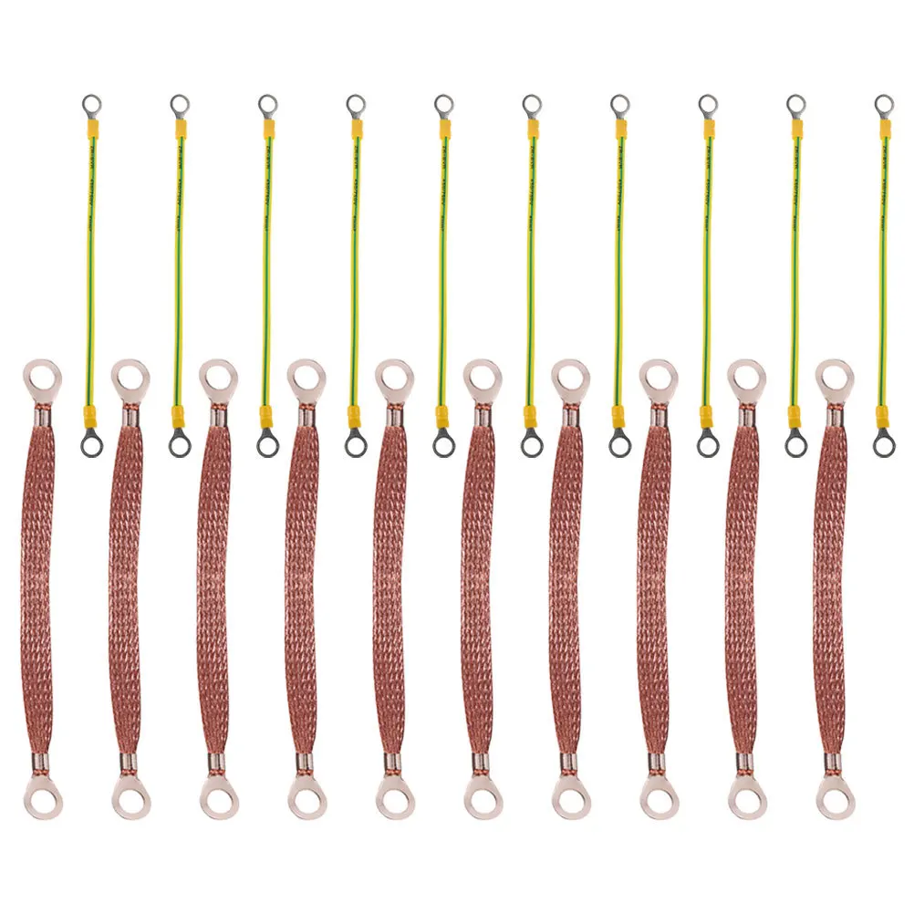 

20 шт. Усиленные медные заземляющие провода универсальные для двигателя автомобиля с клеммами, электрическое заземление