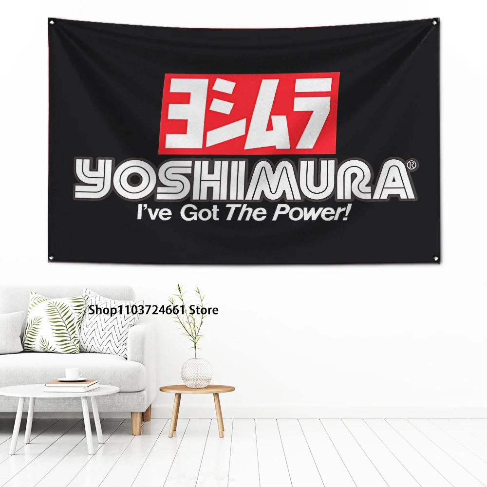 60x90cm Yoshimura Flaga sportów motorowych Poliester Druk cyfrowy Baner do garażu Dekoracja ścienna na zewnątrz drzwi