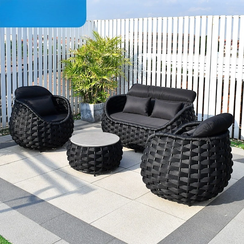 

Outdoor sofa courtyard villa rattan chair balcony coffee table furniture combination open-air outdoor waterproof sunscreen ratta