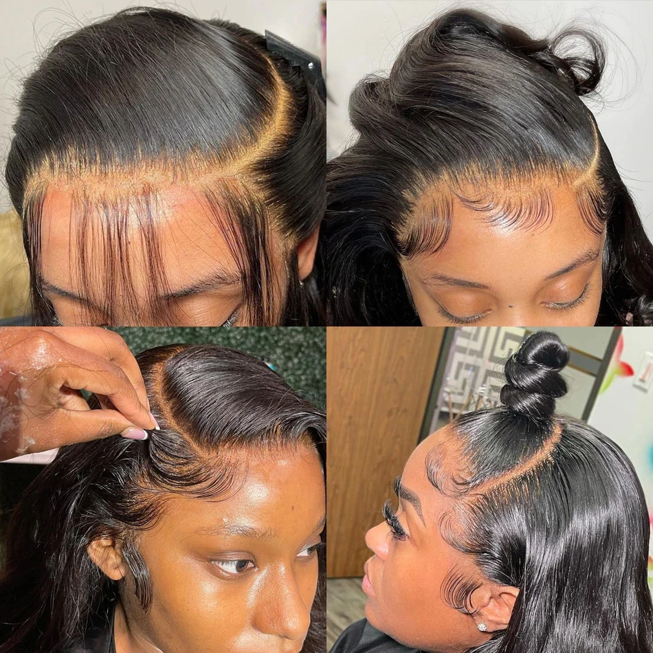 바디 웨이브 글루리스 가발 인모 브라질리언 4x4 5x5 프리컷 클로저 가발 13x4 13... - 4