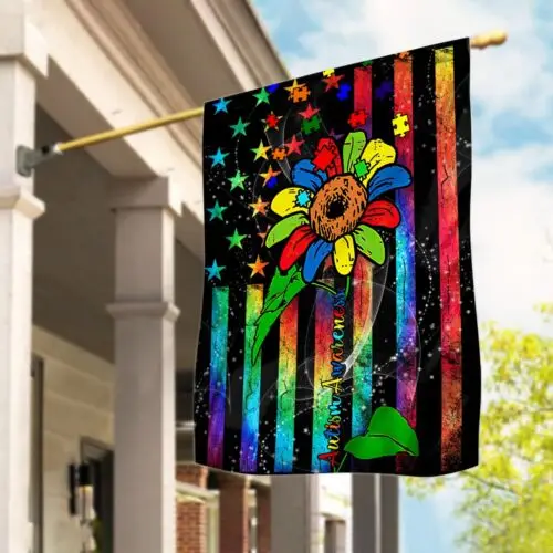 Autism Awareness Flag, Autism Puzzle Flag, Autism Ribbon Flag, Autism Sunflower ZZU WWL IIC