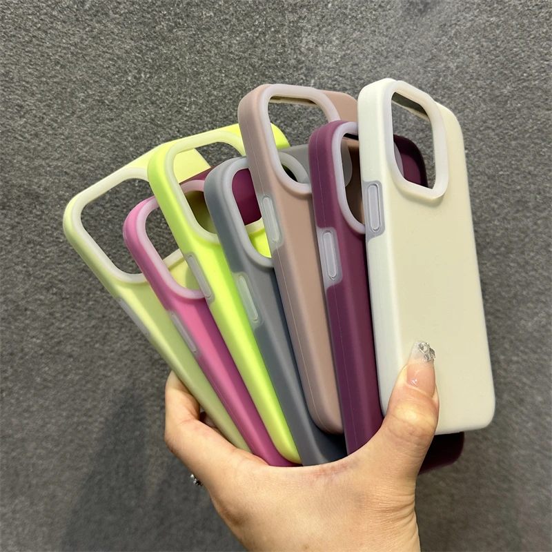 Jelly Color Liquid Silicone Bumper Shockproof Phone Case for iPhone 15 16 Pro max 13 14 15pro 11 12 Lens Protective Soft Cover