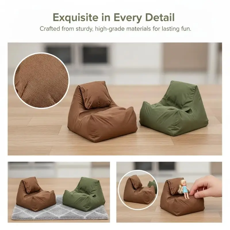 New！Mini Sofa Pillow Soft Fabric Cushion Doll Accessories European Style Creative Design Furniture For Doll House