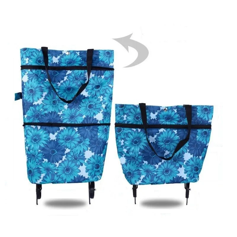 New Folding Shopping Wheel Bags, Oxford Cloth Shopping Bags, Handle Bags, Trolleys, Home Trolleys, Supermarket Bags