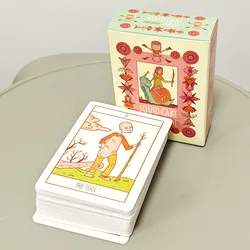 Squid Cake Tarot 9*6.5cm 78 Card Deck with Knights Riding Creatures, Quirky Faces and A Delicious Colour Palette