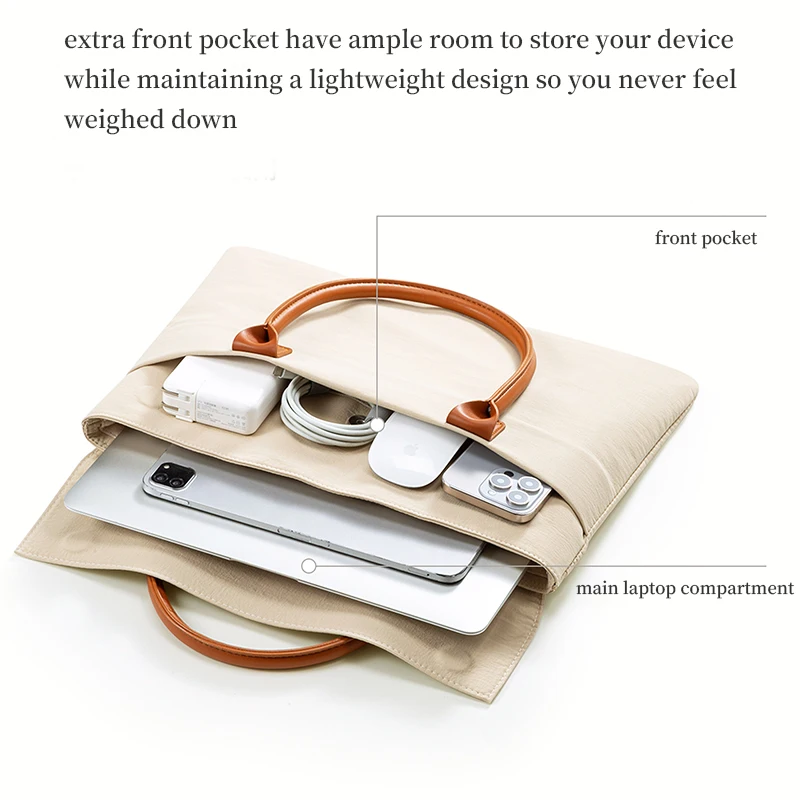 Laptop Bags 13.3 14 15.6 16 Inch Women Men Slim Carrying Briefcase for MacBook Air Pro M5 M4 Huawei Lenovo Asus Dell Acer Xiaomi