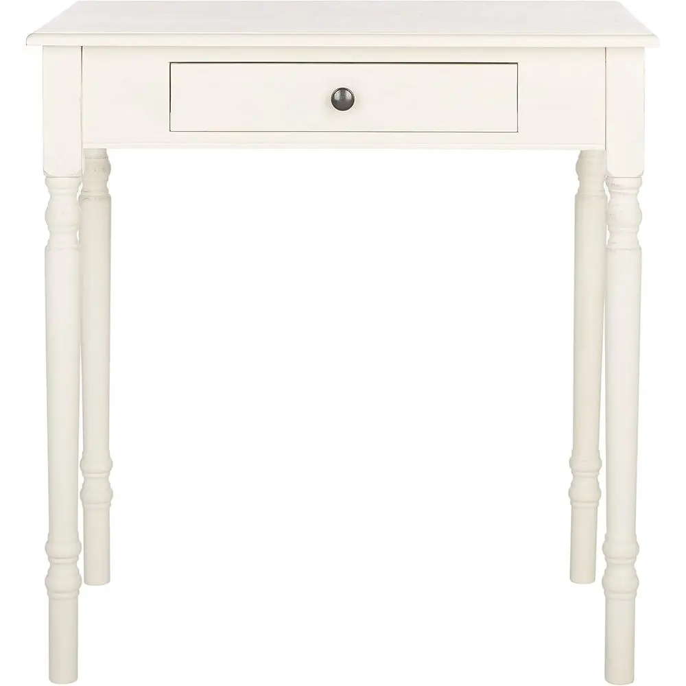 White Distressed 1-Drawer Computer Desk Office Furniture