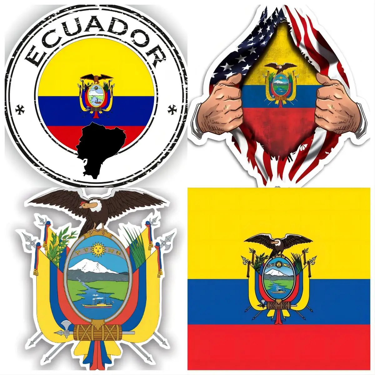 

Ecuadorian Coat of Arms Sticker Decal Self Adhesive Vinyl Ecuador Flag Wall, Laptop, Truck, Car Bumper Stickers
