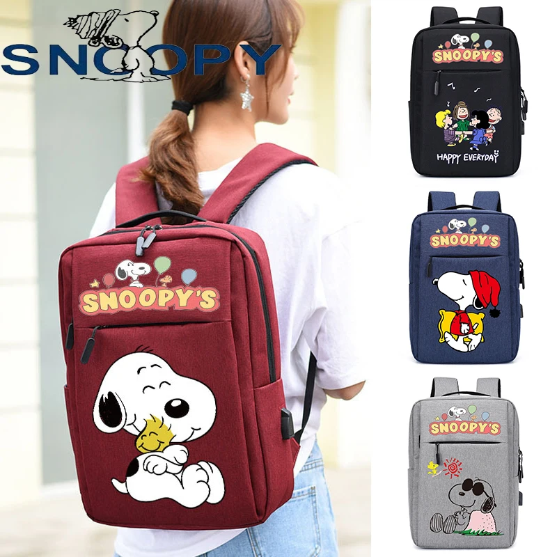 

Новинка, школьный ранец Snoopy, студенческий креативный рюкзак с USB-зарядкой, вместительная сумка через плечо для отдыха, модный рюкзак для ноутбука с мультяшным рисунком