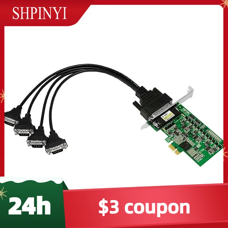

Новая промышленная последовательная карта PCI-E к RS-485 RS-422 PCIE к RS485 RS422 4-портовый высокоскоростной преобразователь DB9 Com Разъем UT-794