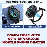 SL17 Magnetic Display Phones Cooler Back-Clip 2 in 1 Game Cooler Semiconductor Fast Phone Cooling Fan for IOS Android Phone