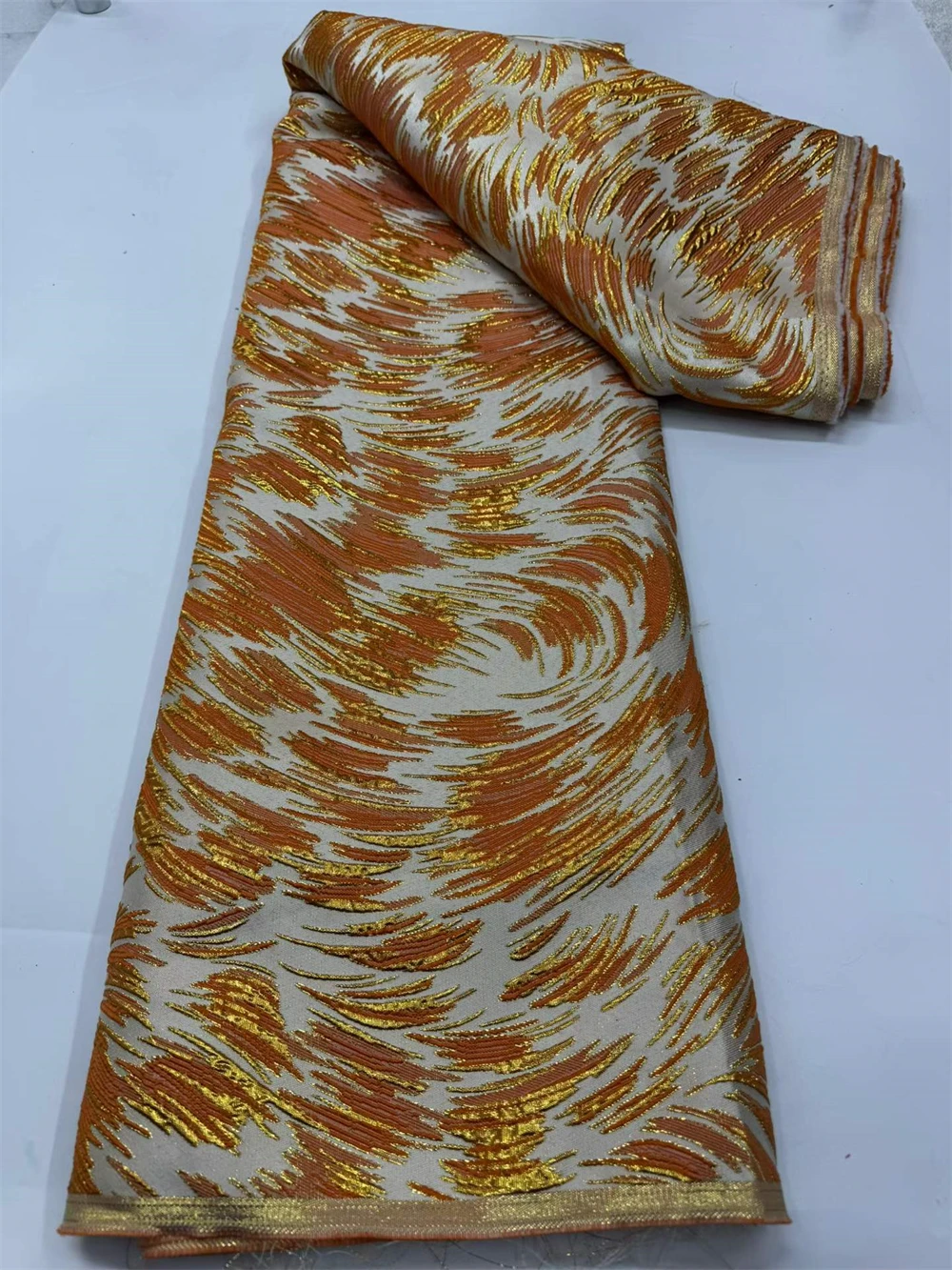Goedkope, hoogwaardige Afrikaanse organza brokaat kantstof, 5 yards, Franse tule, geschikt voor feestjurken, Nigeriaanse jacquard kant, stof voor het maken van kleding.