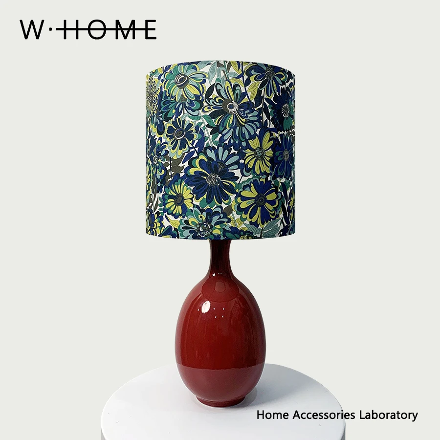 Willow Palace Red Fabric Table Lamp Imported Liberty Fabric Middle Creative Atmosphere Lamp Gift Lamp