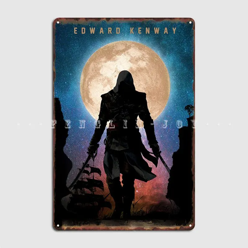 Edward Kenway Poster Metal Plaque Cinema Living Room Bar Cave Designing Plates Tin Sign Poster