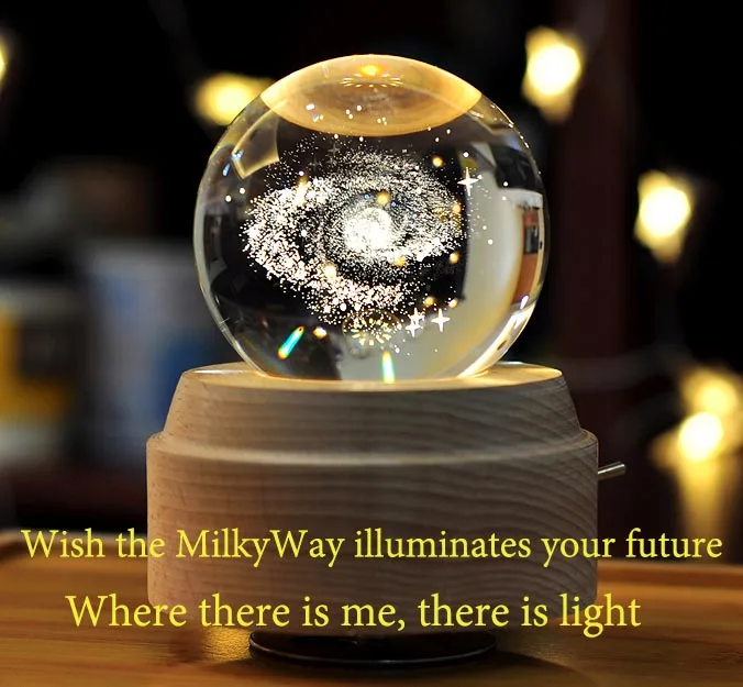 Crystal Music Box Rotating Light Projection Crystal Ball Music Box Birthday Gift Valentine\'s Day Friend Present