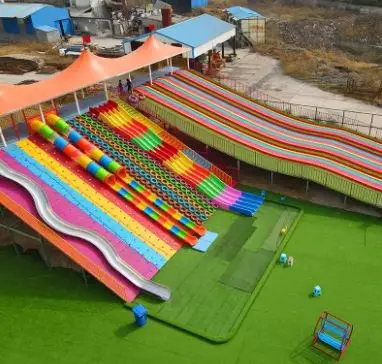 Rainbow Slide Inflatable Snow Tube Sledding Circle Heavy Duty Inflatable Snow Tube For Rainbow Dry Ski Slide Amusement Park