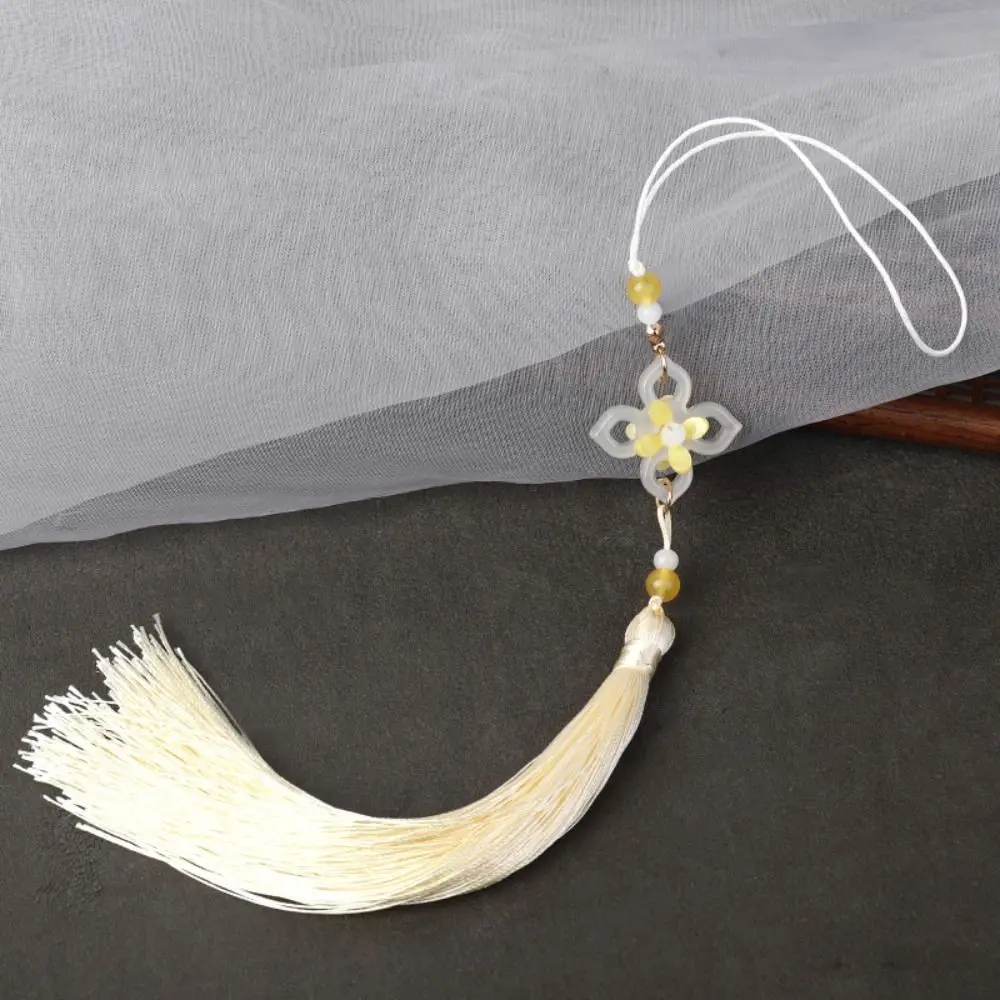 Imitation Jade Hanging Imitation Jade Lotus Pendant Jewelry Accessories Classical Hanfu Tassel Pendant Beads Keychain