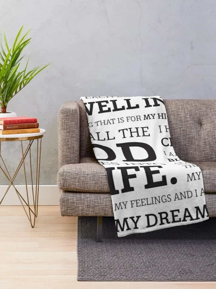 Positive Affirmations (Black on White/Grey) Throw Blanket Bed Fashionable heavy to sleep warm for winter Vintage Blankets