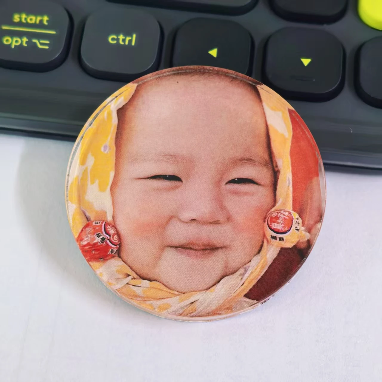 Baby Photo Custom Fridge Magnet Personalized Acrylic Refrigerator Magnet 3mm Newborn Infant Portrait Gift Birthday Keepsake