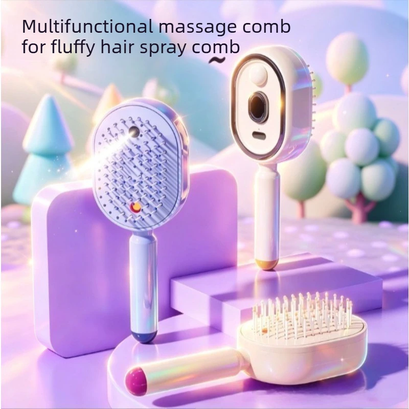 New product: Eucalyptus misting hair comb, electric hair comb, essential oil massage, self-cleaning, braided hair, volumizing