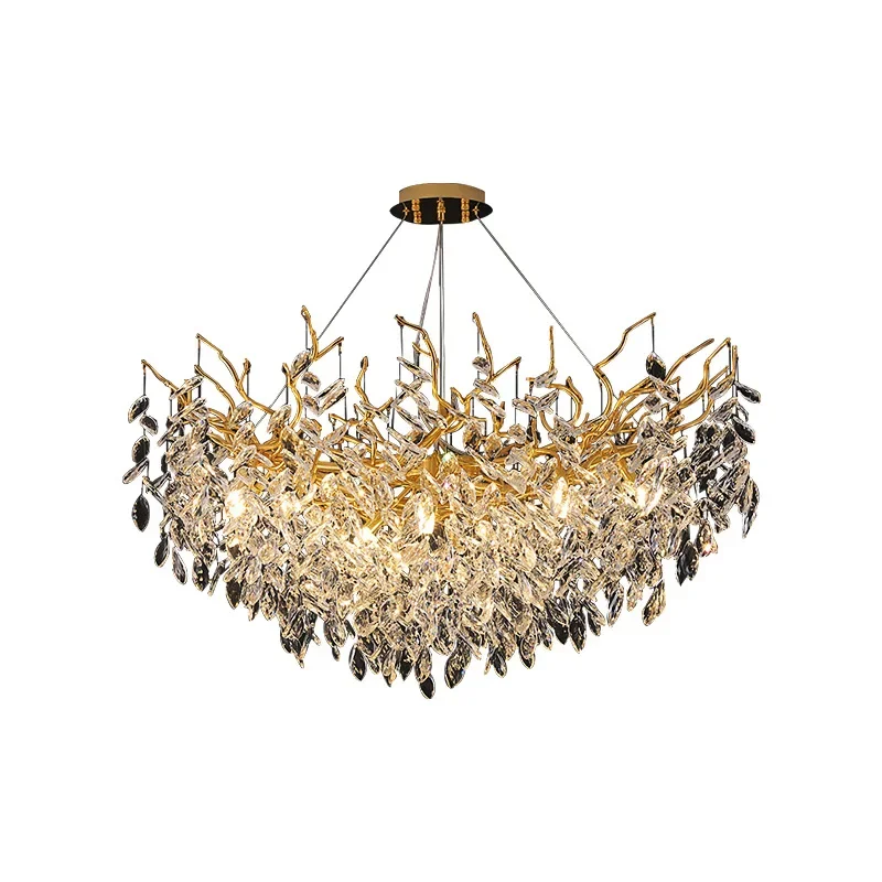 

Simple living room atmosphere chandelier duplex building American branch luxury crystal