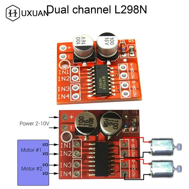L298N  Dual Channel DC Motor Driver Mini Module PWM Speed Control Beyond
