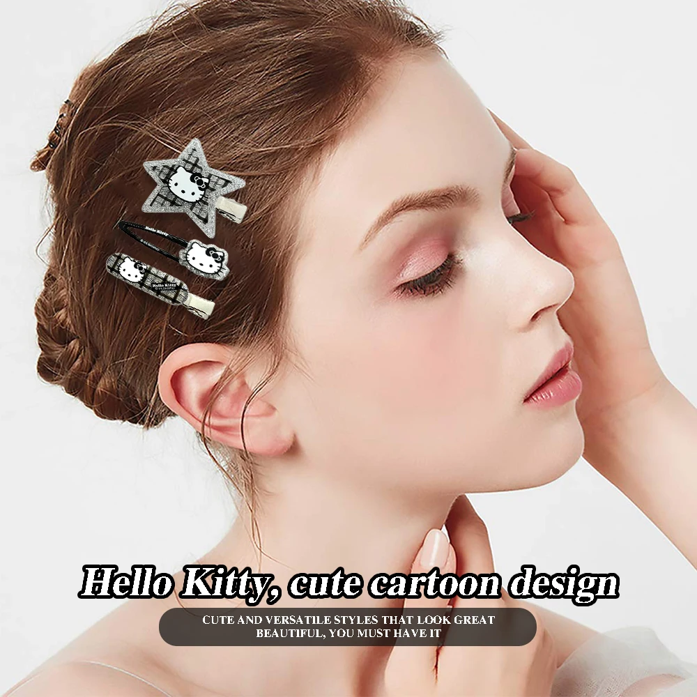 سانريو عقال من القماش على الطراز الكوري لطيف مرحبا كيتي منقوشة عقال فتاة الملحقات بالإضافة إلى نفس لطيف مرحبا كيتي منقار البط cli