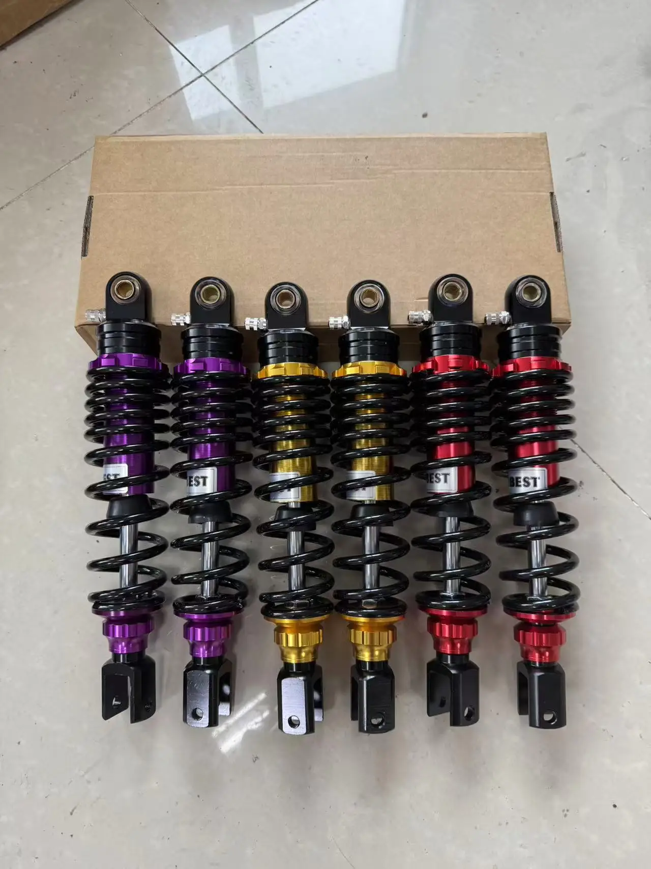 Colorful 290MM Adjustable Rear Shock Absorber for Gy6 200cc Motorcycle Accessories
