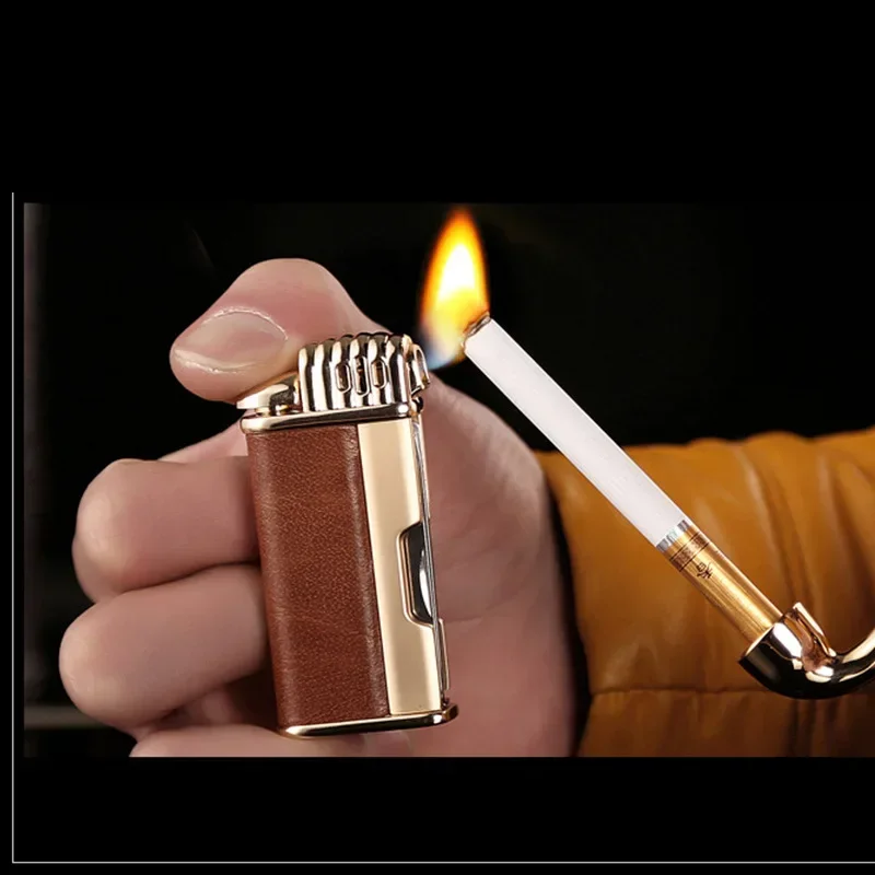 Butane Jet Lighter WIth Pipe Tool Pipe Rod Lighter Men Compact Butane Cigarette Accessories Cigar Lighter NO GAS Gadgets For Man