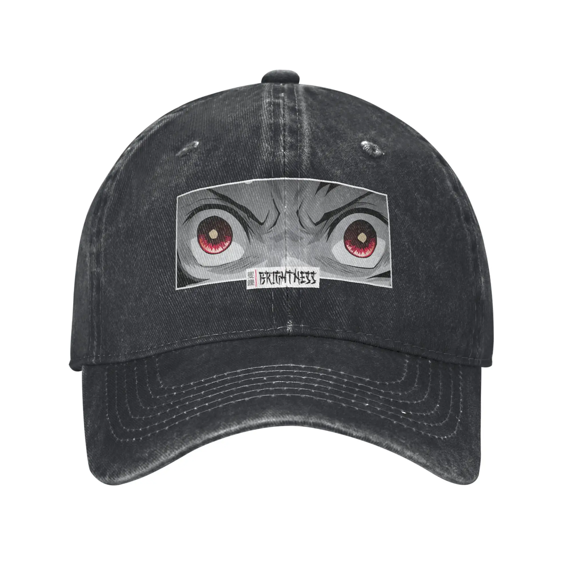 Brightness Anime Eyes Monochrome Japanese Cozy Manga Fashion Baseball Cap  Minimalist Caps Men  Amusement Park Caps Men
