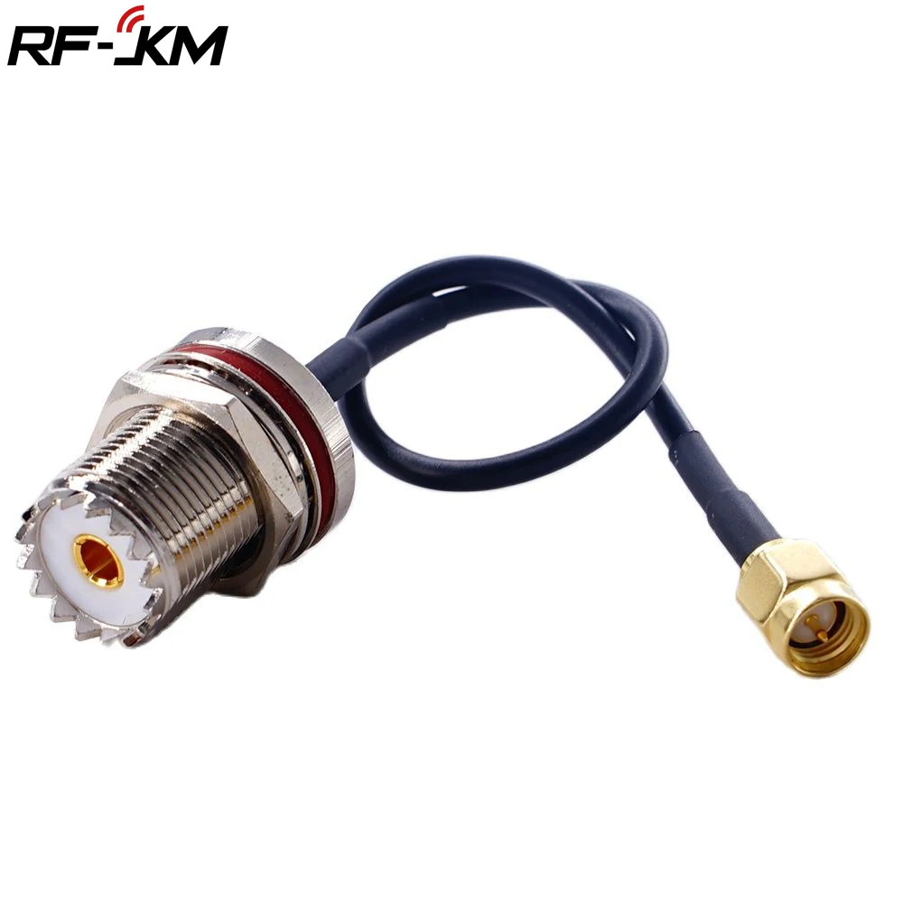 

SMA Male Plug to SO239 UHF Female Bulkhead RF Jumper pigtail Cable RG174 Coax Connector