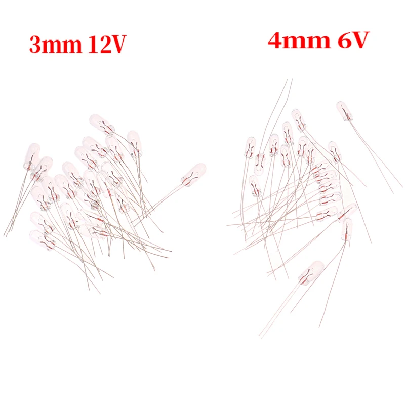 20pcs Miniature 3/4mm 6V 12V Lamp Light Bulb Edison Incandescent Filament Rice Miniature Bulb