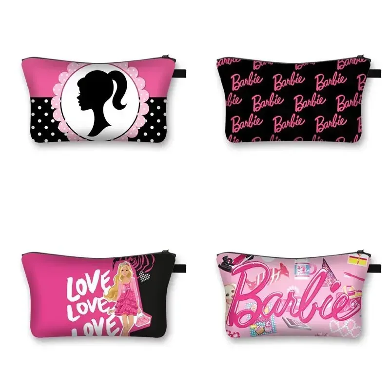 Barbie Women Cosmetic Bag Cute Anime Cartoon Barbie Girls Coin Purse Fashion Pencil Case Ornaments Accessories Holiday Gifts