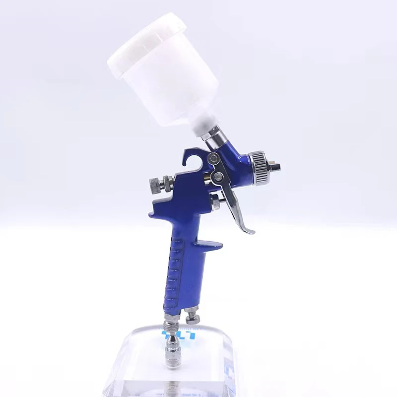 Imagem -04 - Mini Hvlp Spary Gun Pintura Aerógrafo Gravidade Alimentação Escova de ar para a Parede Pintura do Carro Bolo do Prego Decorar Pintura Pulverização 0.8 mm 1.0 mm