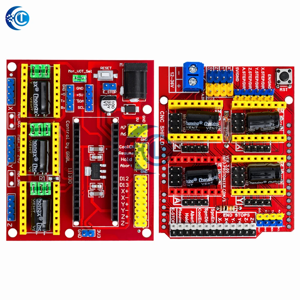 CNC Shield V3 V4 Expansion Board for Arduino, A4988 Stepper Driver for 3D Printer CNC Engraver