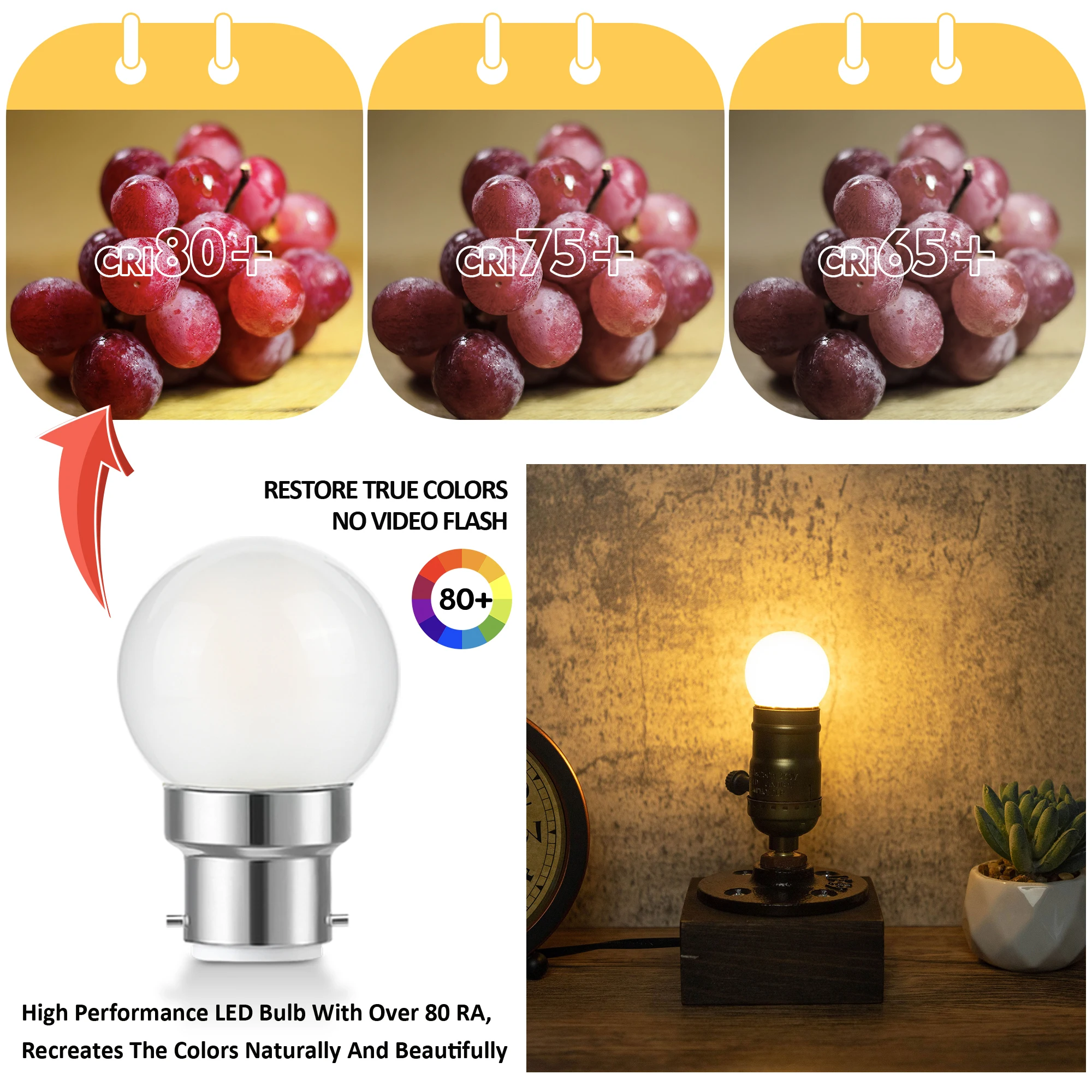 G40 Frosted Globe LED Filament Bulbs B22 1.5W Dimmable