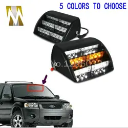 18 LED Emergency Vehicle Strobe Lights Windshields Dashboard Flash Warning Red/Bule/Amber/White LED POLICE LIGHTS Free Shipping