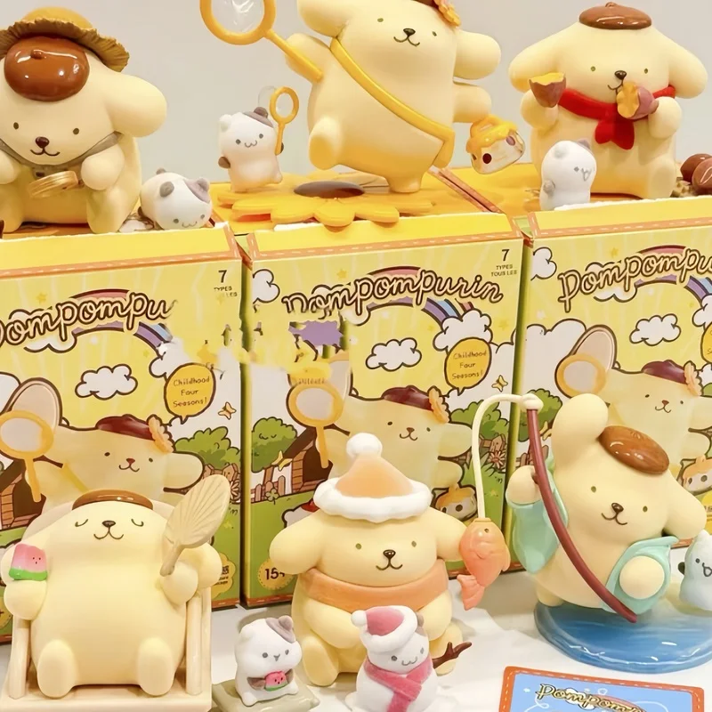 

Miniso Sanrio Pom Purin четыре сезона детская серия глухая коробка Suprise Guss сумка Модель статические фотообои Декор подарки